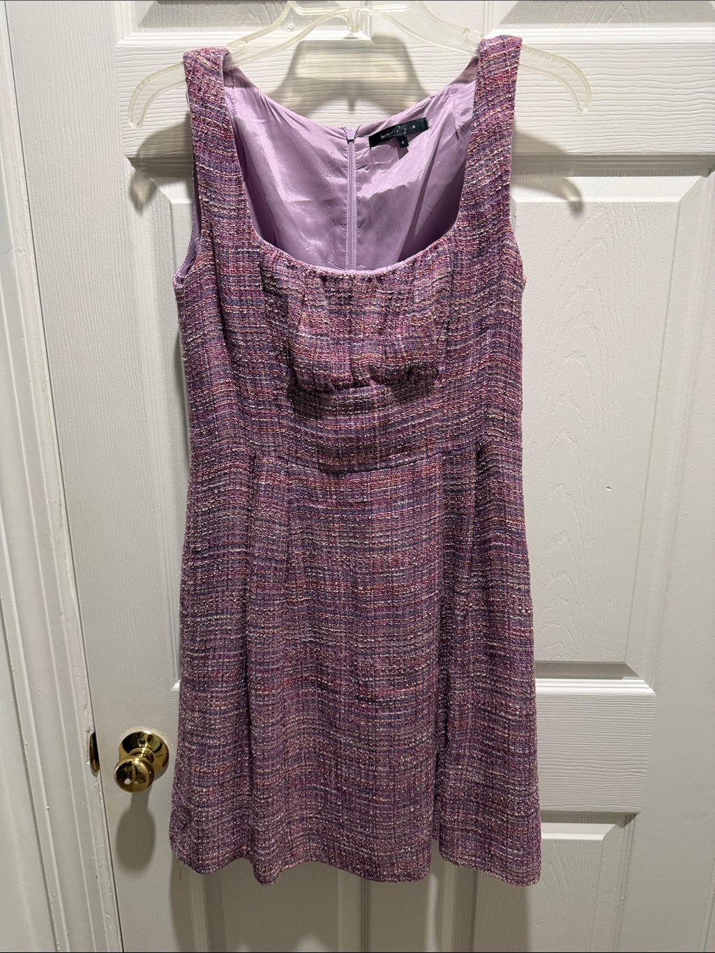 Nanette Lepore Lavender-Pink Tweed Midi Dress